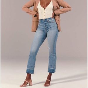 A&F Curve Love Ultra high rise straight jeans